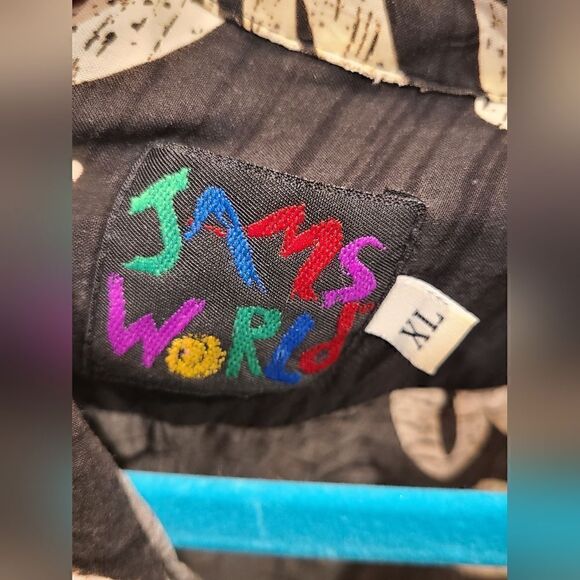 Vintage Jams World Hawaiian Shirt Rayon Tropical Art All Over Print | XL - Picture 7 of 9